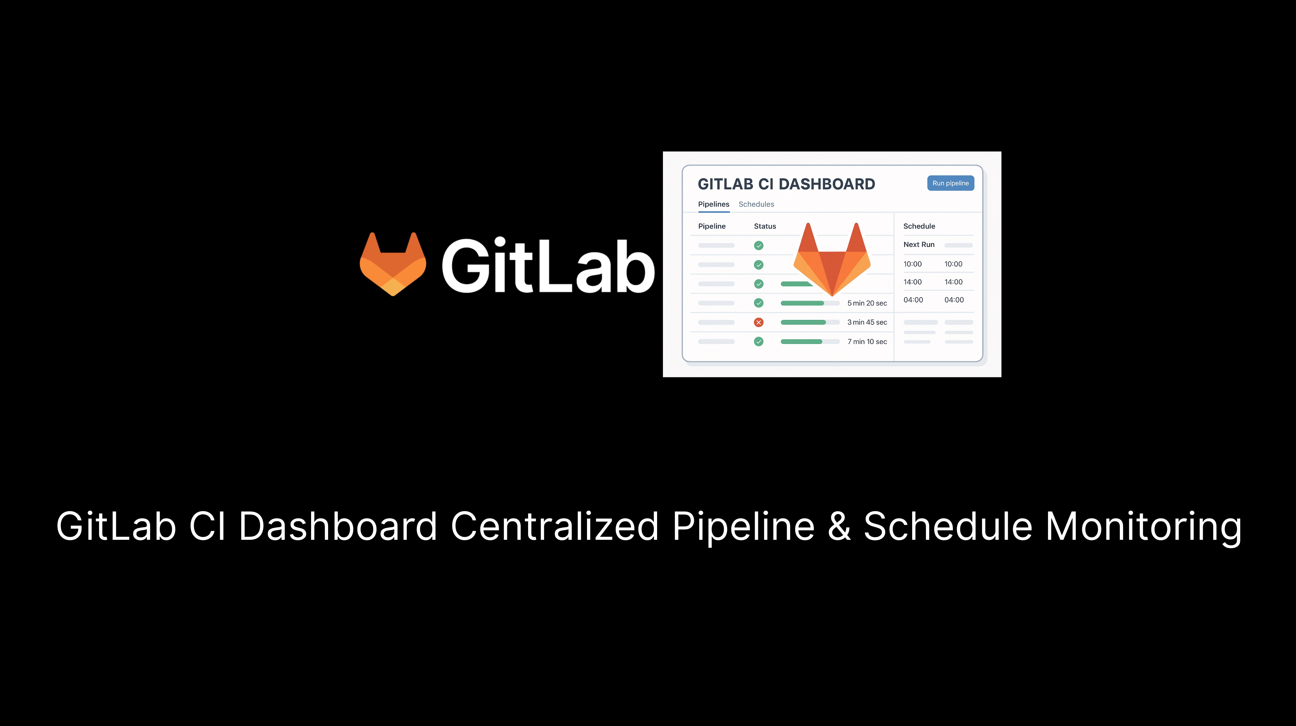 GitLab CI Dashboard Centralized Pipeline & Schedule Monitoring